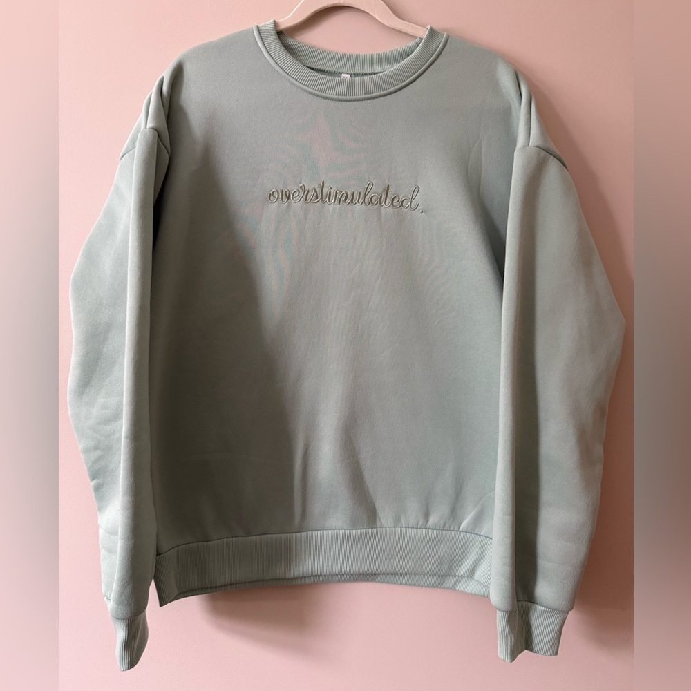Oversized light sage green Sweatshirt - Picture 1 of 3
